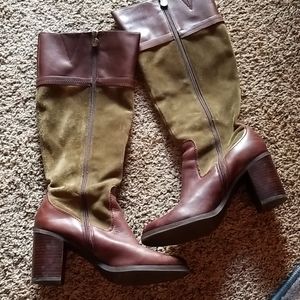 Etienne Angier green/brown suede boots